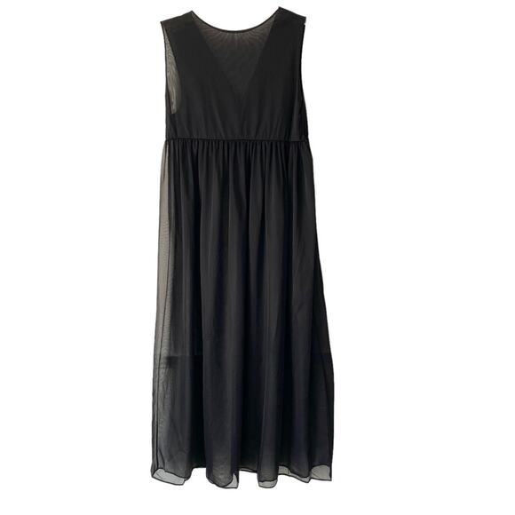 Vintage Black Sheer Peignor Nightgown Robe Ruffle Set size medium 70s Union USA - Picture 11 of 14